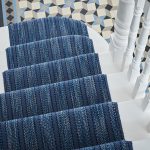blue carpeted staircase